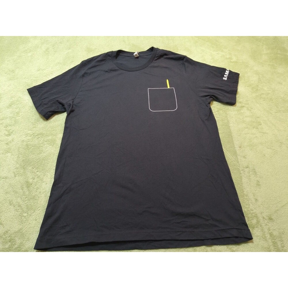 Vtg Samsung Galaxy Note 9 Shirt Mens XL Black Pocket Graphic Tech S-Pen Promo